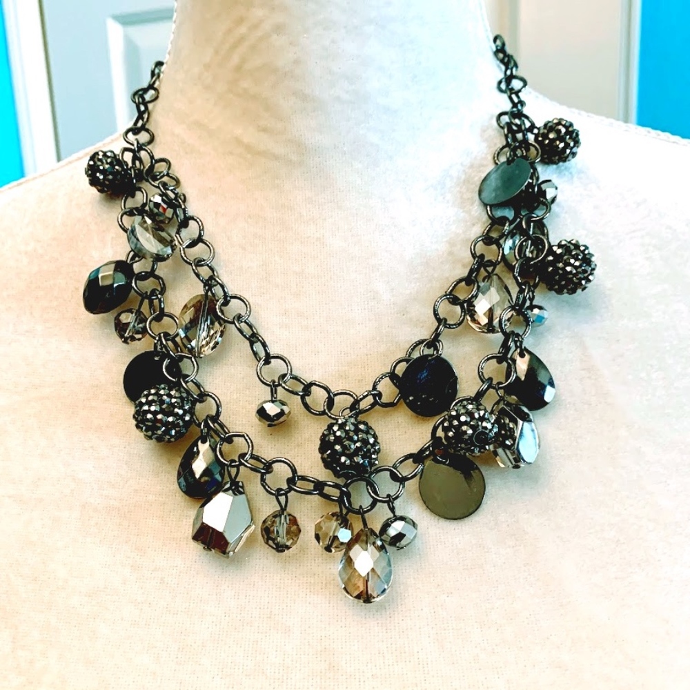 NEW Lane Bryant Silver Necklace with Faux Crystals